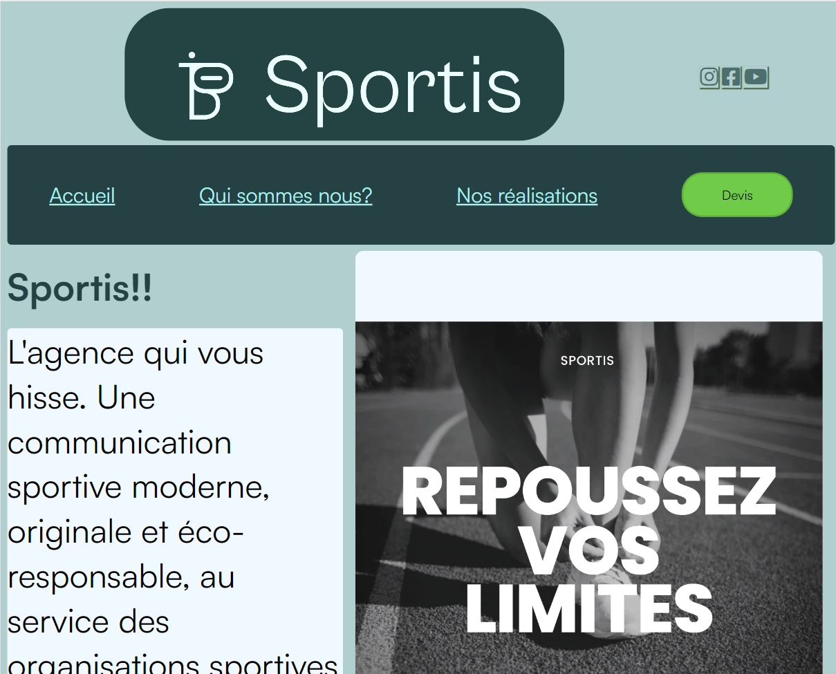 Projet Sportis agence de communication fictive de Ogené joseph 